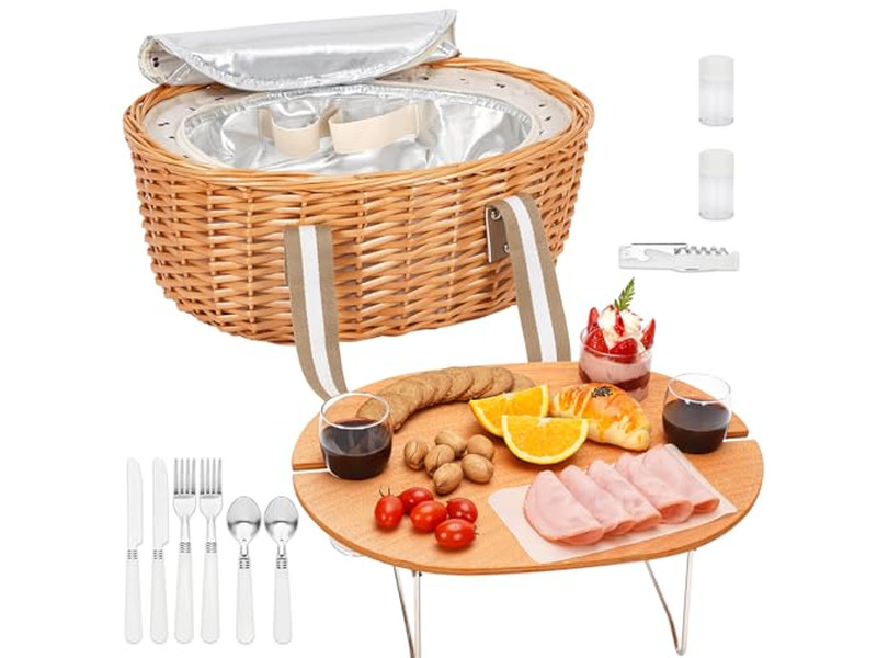 Cesta de Piquenique Tecida Francesa Almoço de Vime Resina Plástica Mini Cestas para Crianças