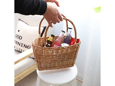 Acessórios de Camping Cesta de Piquenique de Rattan Mesa Redonda Térmica Mini para Crianças