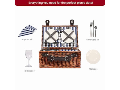 Cesta de Piquenique de Algodão para Crianças Plástico Portátil Isolada com Tampa de Madeira Cogumelo