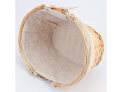 Cesta de Piquenique de Grama Tecida à Mão Marrom Escura com Pratos de Bambu