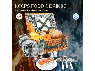 Conjunto de Cesta de Piquenique Mini Infantil de Vime Redonda para Parede 5