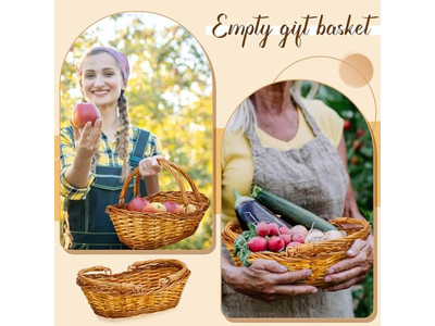 Mini Cestas de Piquenique com Tampas Cesta de Rattan de 30cm Dobrável ao Ar Livre