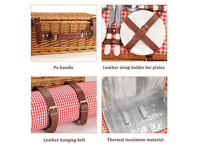 Cesta de Piquenique Circular Individual Cestas de Uma Peça Lojas com Cores Vazias