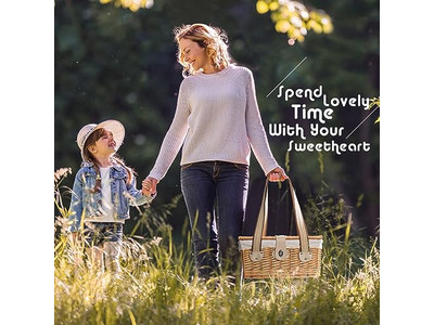 Conjunto de Cesta de Piquenique Ecológica para Família Grande 6 Pessoas Brinquedo para Meninas