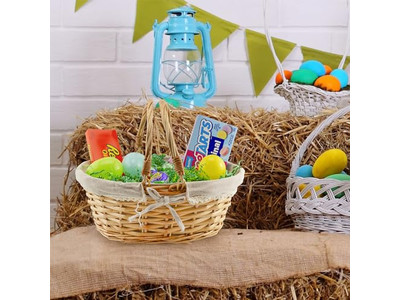 Cesta de Piquenique Amarela de Vime Grande ao Ar Livre Rosa com Tampa Isolada Grande