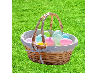 Cesta de Piquenique Amarela de Vime Grande ao Ar Livre Rosa com Tampa Isolada Grande