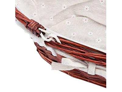 Cesta de Piquenique Portátil ao Ar Livre Conjunto de Vime de Rattan Mala