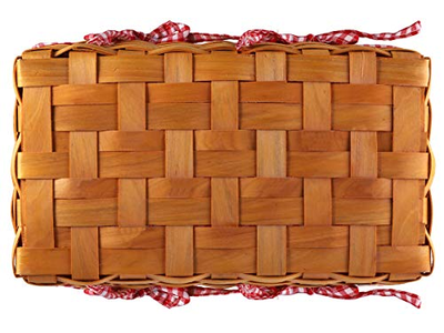 Cesta de Piquenique de Rattan Cor Natural Conjunto com Garrafa Térmica Retangular de Vime