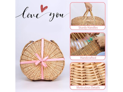 Cesta de Piquenique Pequena Armazenamento Rts com Alça Serviço para 4 Formas Casa