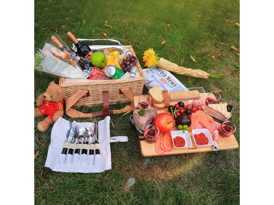 Cesta de Piquenique de Madeira Vintage em Forma de Coração Feita à Mão Grande Capacidade Suave